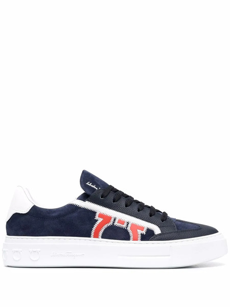  Ferragamo Borg 5 Low-top Sneakers - Blue 