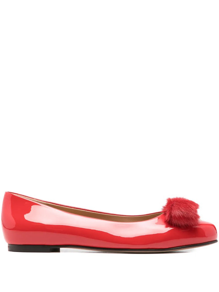  Ferragamo Bow-detail Ballet Flats - Red 