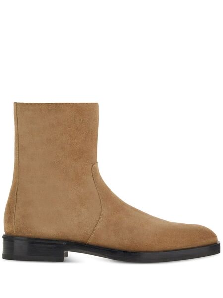  Ferragamo Calf Leather Ankle Boots - Brown 