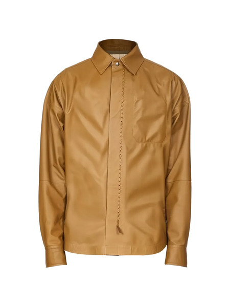 Ferragamo Chain Leather Jacket - Brown 