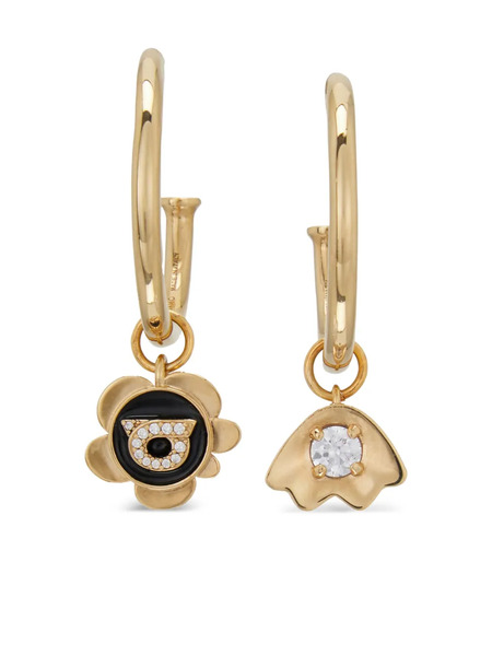  Ferragamo Charm Hoop Earrings - Gold 