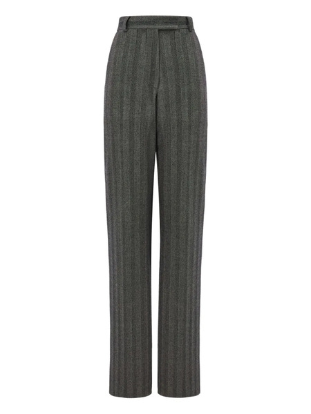  Ferragamo Chevron-pattern Trousers - Black 
