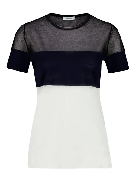  Ferragamo Colourblock Round-neck Sweater - White 