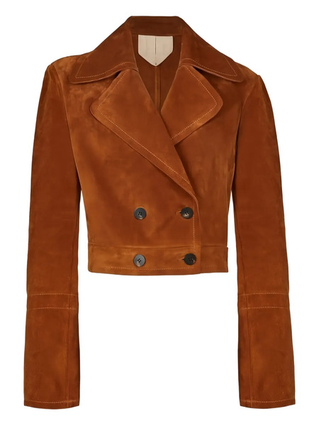  Ferragamo Double-breasted Cropped Jacket - Black 