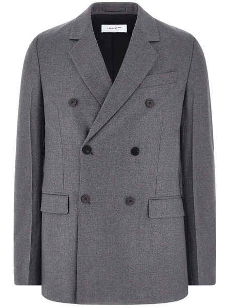  Ferragamo Double-breasted Wool Blazer - Grey 