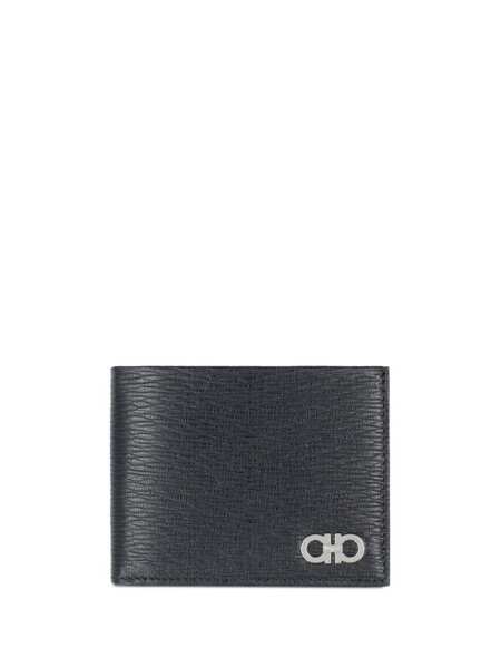  Ferragamo Double Gancini Bi-fold Wallet - Black 