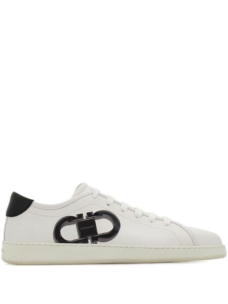  Ferragamo Double Gancini Sneakers - White 
