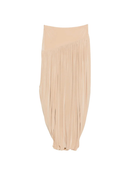  Ferragamo Draped Curved Maxi Skirt - Neutrals 