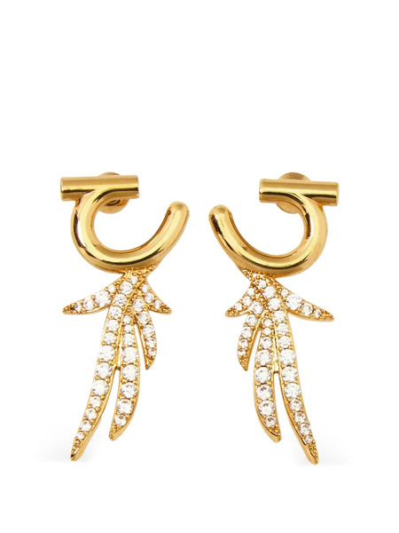  Ferragamo Earrings With Crystals - Gold 