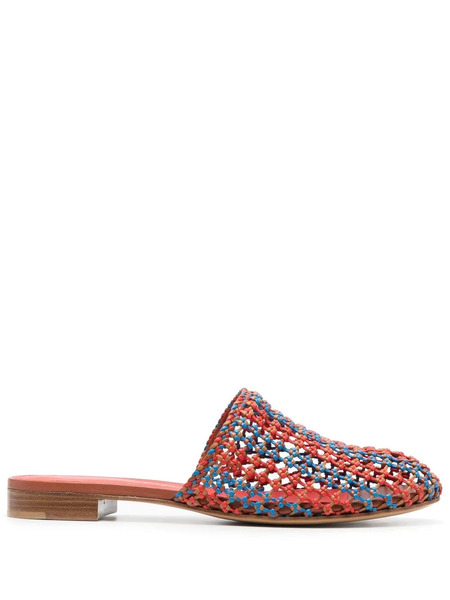  Ferragamo Ellas Mesh Flat Sandals - Orange 