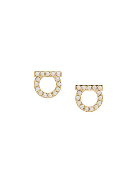  Ferragamo Embellished Gancio Earrings - Metallic 