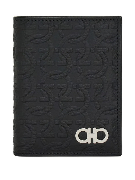  Ferragamo Embossed Gancini Wallet - Black 