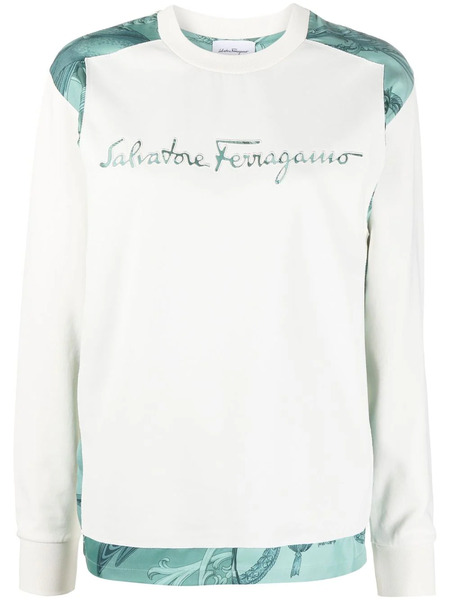  Ferragamo Embroidered Logo Sweatshirt - White 