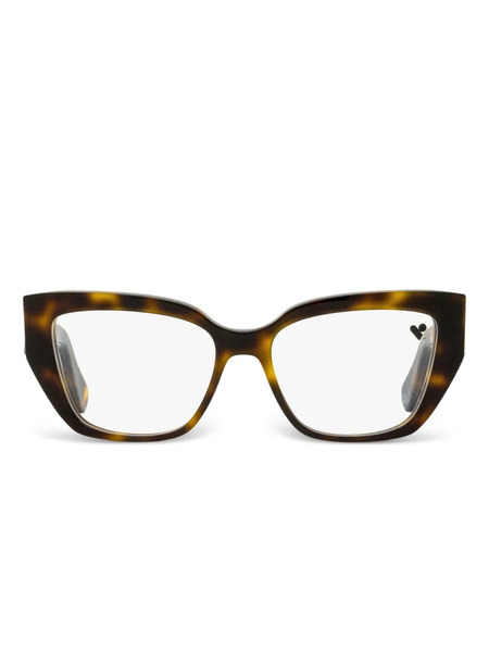  Ferragamo Eyewear Flared Rectangular Glasses - Brown 