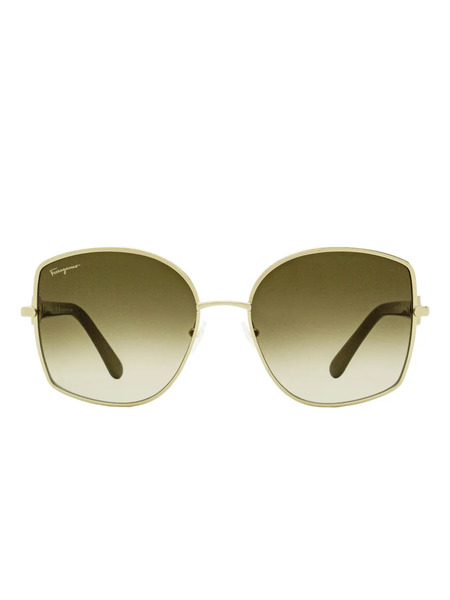  Ferragamo Eyewear Gancini Butterfly-frame Sunglasses - Gold 
