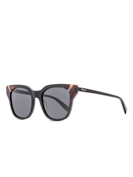  Ferragamo Eyewear Square-frame Sunglasses - Black 