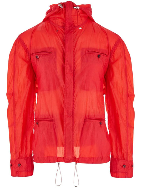  Ferragamo Four-pocket Hooded Jacket - Red 