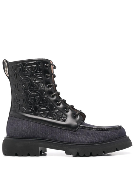  Ferragamo Gancini Biker Boots - Black 