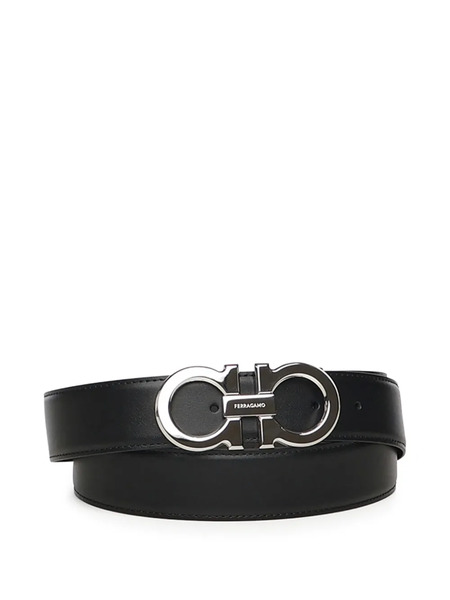  Ferragamo Gancini Buckle Belt - Black 