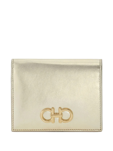  Ferragamo Gancini Buckle Compact Wallet - Gold 