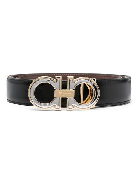  Ferragamo Gancini-buckle Leather Belt - Black 