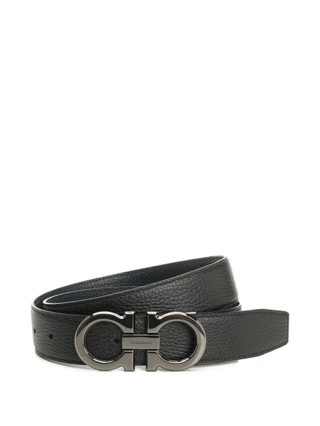  Ferragamo Gancini-buckle Leather Belt - Black 