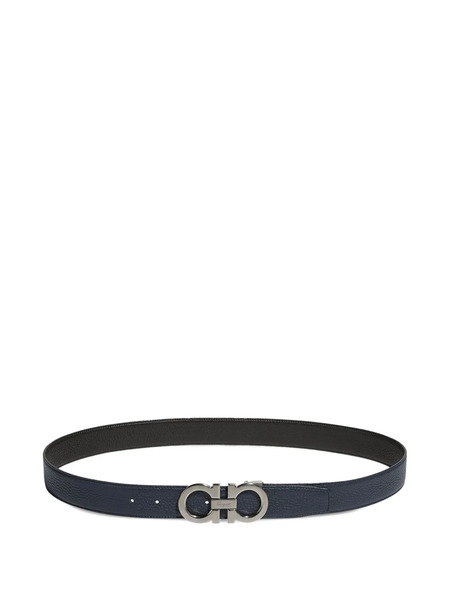  Ferragamo Gancini-buckle Leather Belt - Blue 