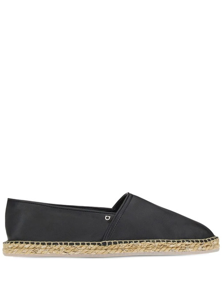  Ferragamo Gancini-buckle Leather Espadrilles - Black 