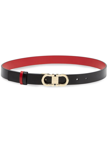  Ferragamo Gancini-buckle Reversible Leather Belt - Black 