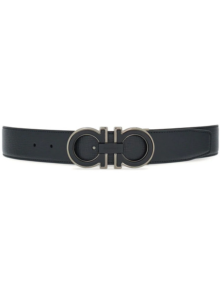  Ferragamo Gancini Buckle Reversible Leather Belt - Blue 