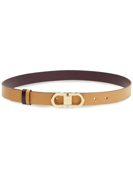  Ferragamo Gancini-buckle Reversible Leather Belt - Neutrals 