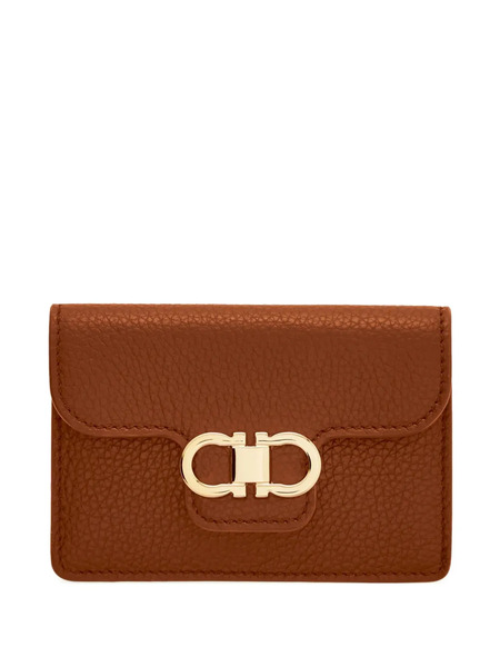  Ferragamo Gancini Calfskin Keyring Wallet - Brown 
