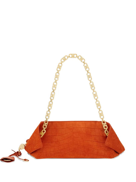  Ferragamo Gancini-chain Shoulder Bag - Orange 