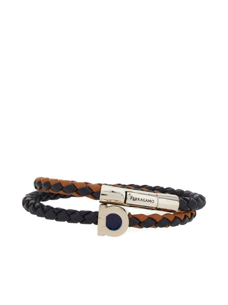  Ferragamo Gancini Double-wrap Bracelet - Black 