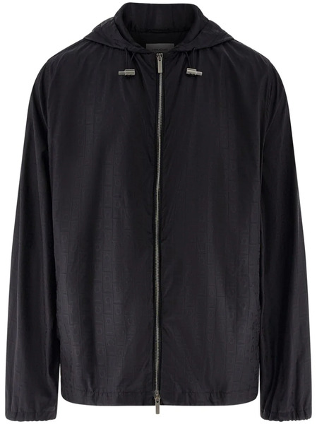  Ferragamo Gancini-jacquard Rain Jacket - Black 
