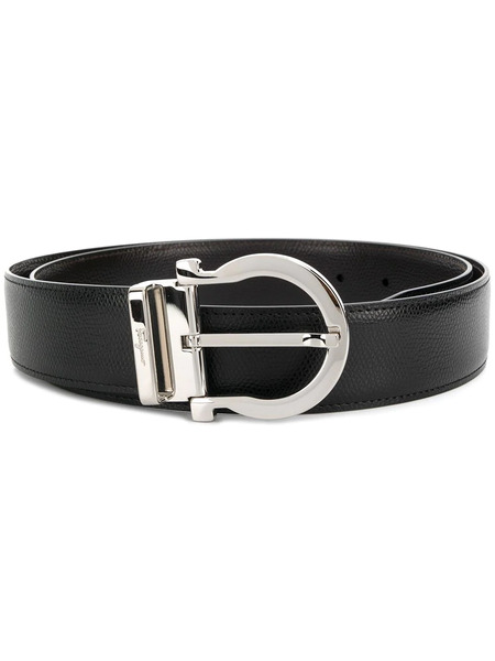  Ferragamo Gancini Leather Belt - Black 