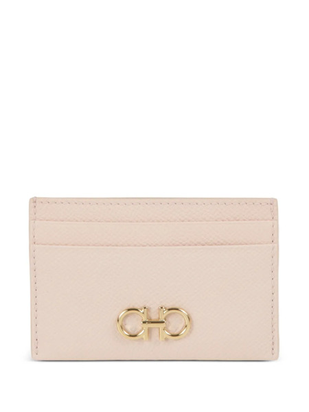  Ferragamo Gancini Leather Card Holder - Pink 