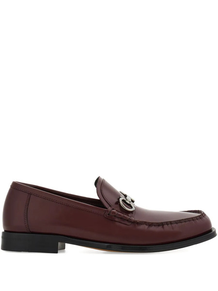  Ferragamo Gancini Leather Loafers - Red 