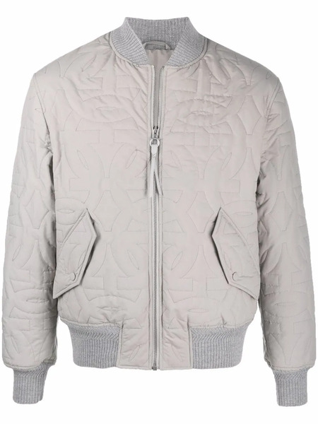 Ferragamo Gancini-logo Bomber Jacket - Grey 