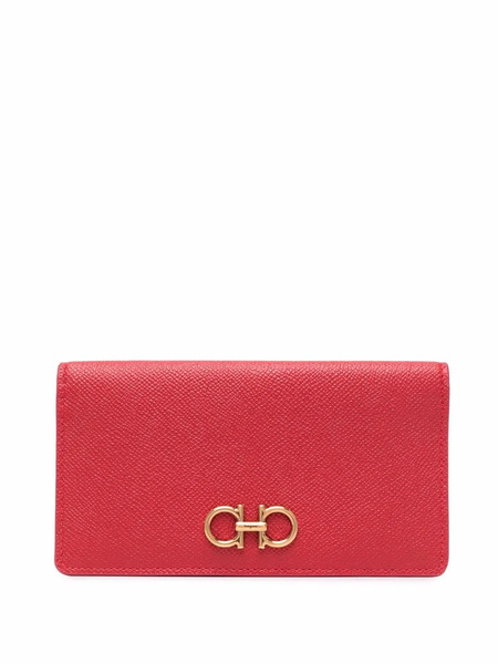 Ferragamo Gancini Long Leather Wallet - Red 