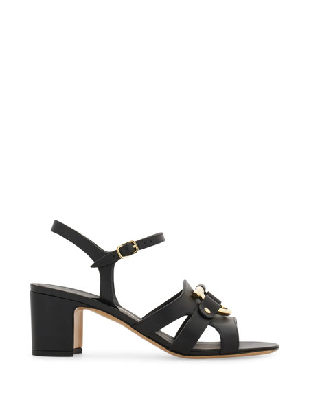  Ferragamo Gancini Ornament Sandals - Black 