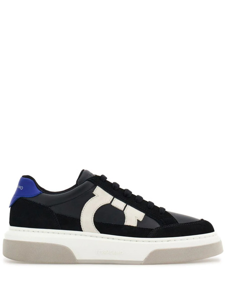  Ferragamo Gancini Panelled Leather Sneakers - Multicolour 