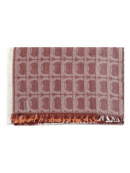  Ferragamo Gancini-pattern Cotton Scarf - Red 