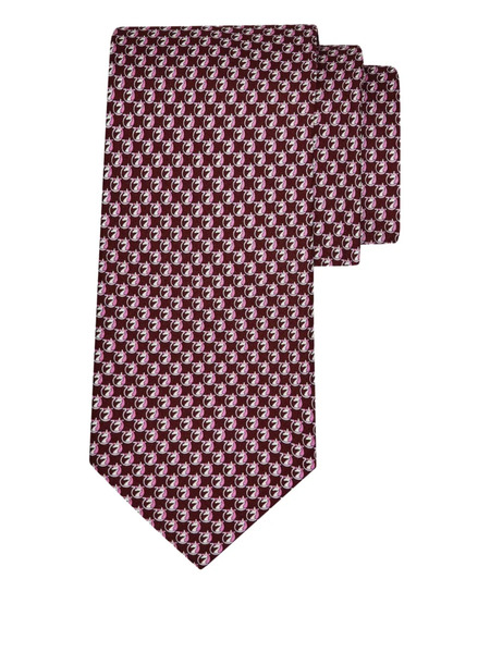 Ferragamo Gancini Pegasus Print Tie - Red 