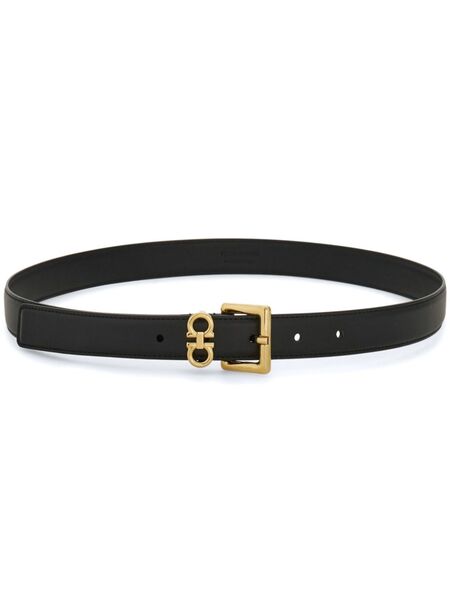  Ferragamo Gancini-plaque Belt - Black 