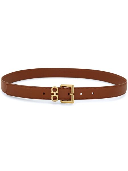  Ferragamo Gancini-plaque Belt - Brown 