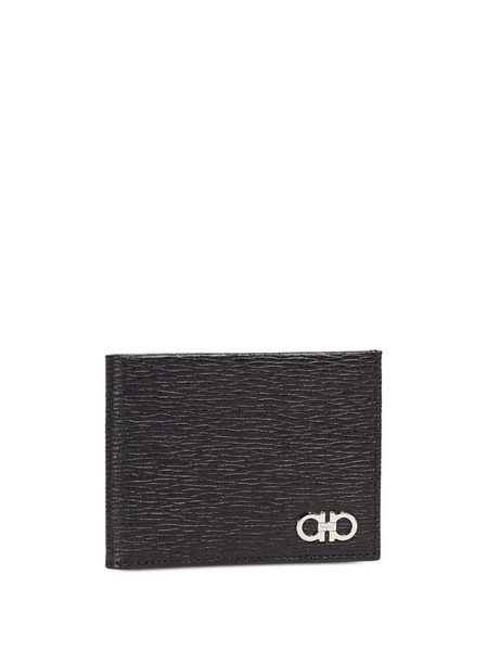  Ferragamo Gancini-plaque Leather Wallet - Black 