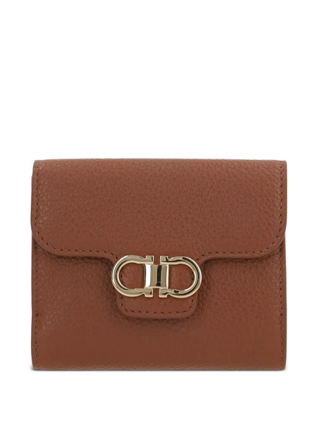  Ferragamo Gancini-plaque Leather Wallet - Brown 