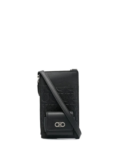  Ferragamo Gancini-plaque Phone Bag - Black 