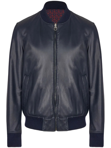  Ferragamo Gancini-print Reversible Bomber Jacket - Black 